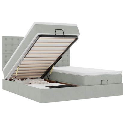 Struttura Letto Pouf con Materassi 160x200 cm in Velluto