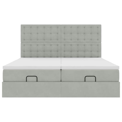 Struttura Letto Pouf con Materassi 160x200 cm in Velluto