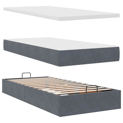 Struttura Letto Pouf con Materassi 160x200 cm in Velluto | homemem39