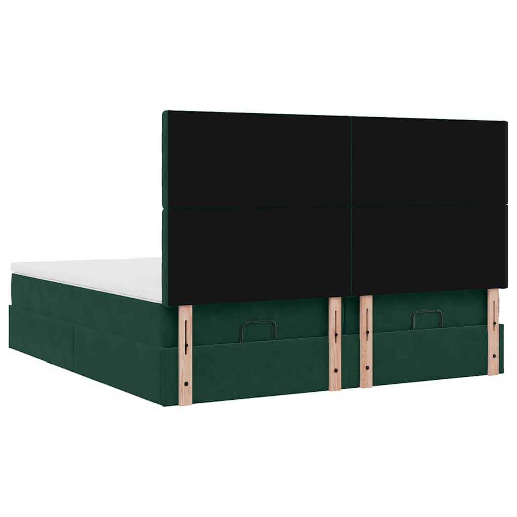 Struttura Letto Pouf con Materassi 160x200 cm Velluto