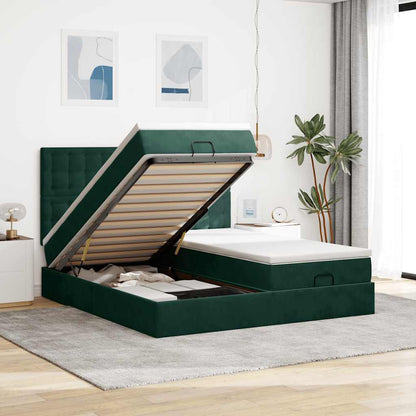 Struttura Letto Pouf con Materassi 160x200 cm Velluto