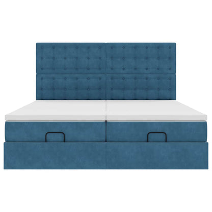 Struttura Letto Pouf con Materassi 160x200 cm Velluto