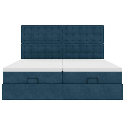 Struttura Letto Pouf con Materassi 160x200 cm Velluto