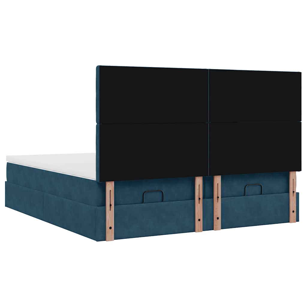 Struttura Letto Pouf con Materassi 160x200 cm Velluto