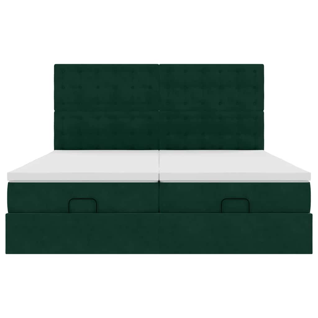 Struttura Letto Pouf con Materassi 180x200 cm Velluto