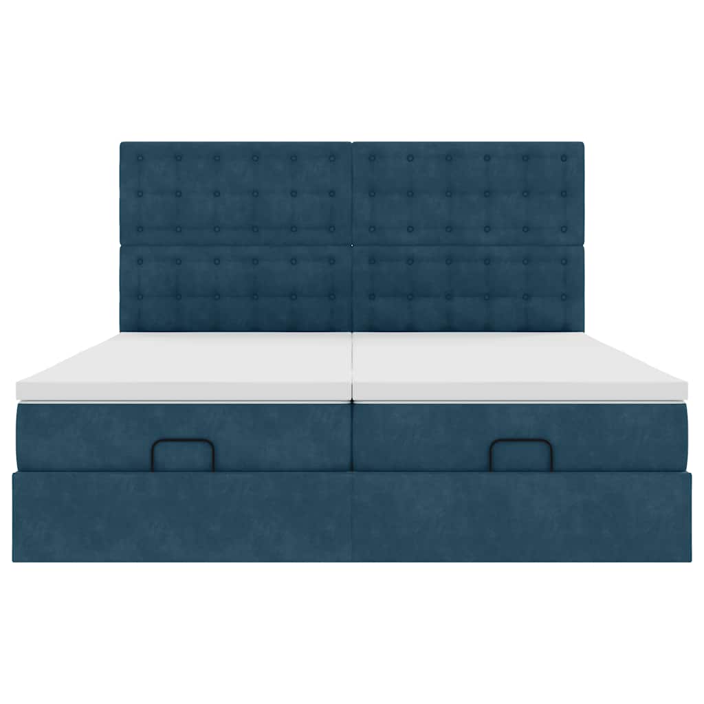 Struttura Letto Pouf con Materassi 180x200 cm Velluto