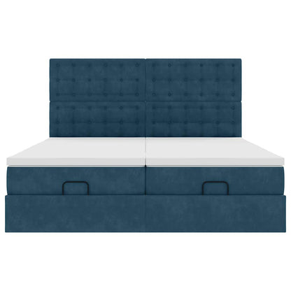 Struttura Letto Pouf con Materassi 180x200 cm Velluto