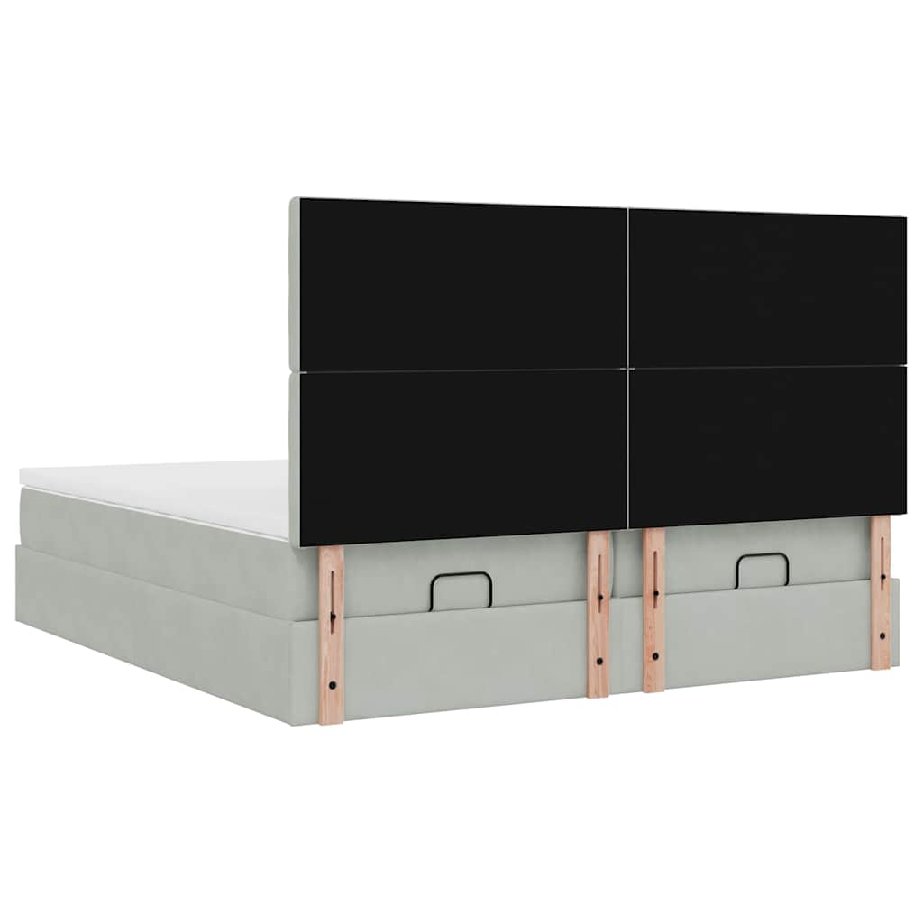 Struttura Letto Pouf con Materassi 200x200 cm Velluto