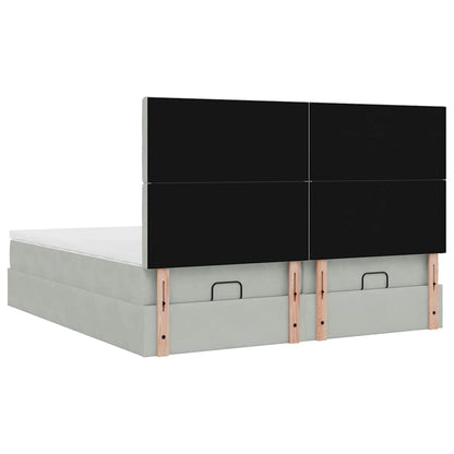 Struttura Letto Pouf con Materassi 200x200 cm Velluto