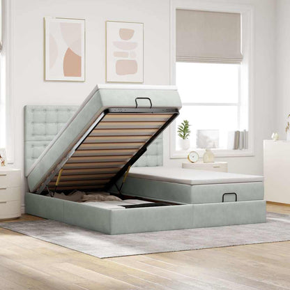 Struttura Letto Pouf con Materassi 200x200 cm Velluto