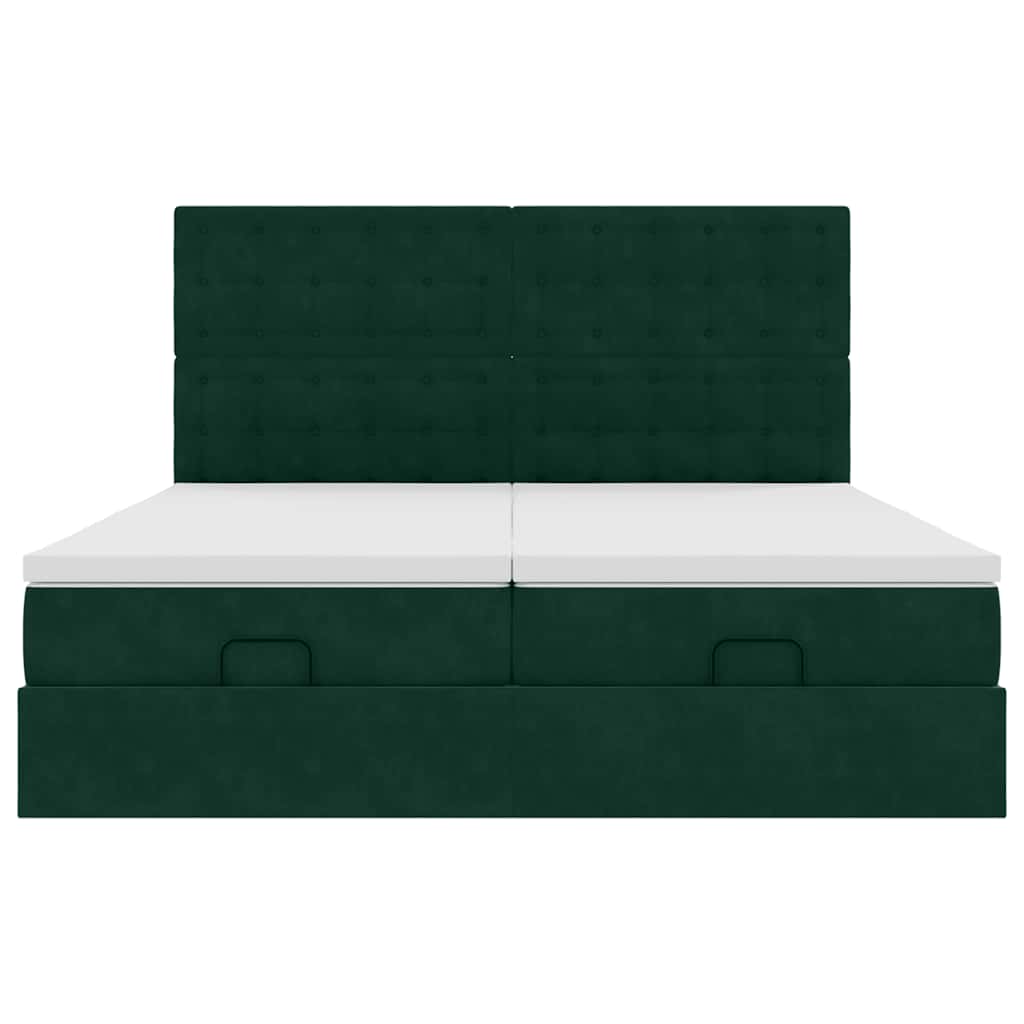 Struttura Letto Pouf con Materassi 200x200 cm Velluto