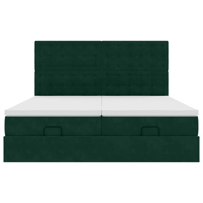 Struttura Letto Pouf con Materassi 200x200 cm Velluto