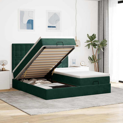 Struttura Letto Pouf con Materassi 200x200 cm Velluto