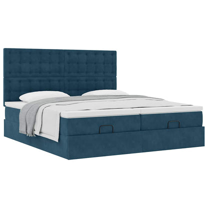 Struttura Letto Pouf con Materassi 200x200 cm Velluto | homemem39