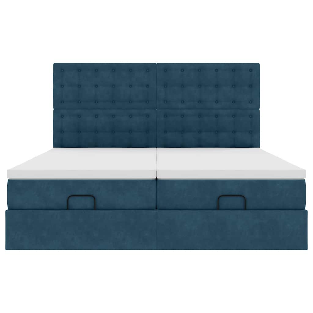 Struttura Letto Pouf con Materassi 200x200 cm Velluto | homemem39