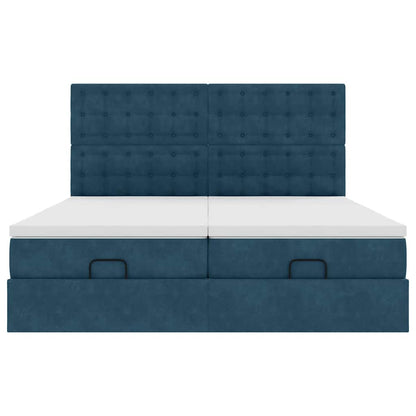 Struttura Letto Pouf con Materassi 200x200 cm Velluto | homemem39