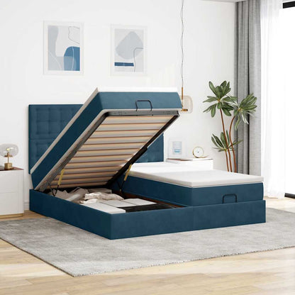 Struttura Letto Pouf con Materassi 200x200 cm Velluto