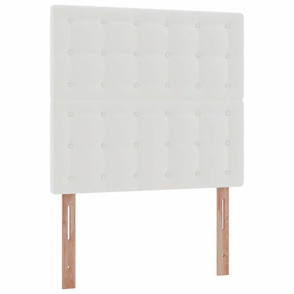 Struttura Letto Pouf con Materasso Bianco 90x200 cm Similpelle