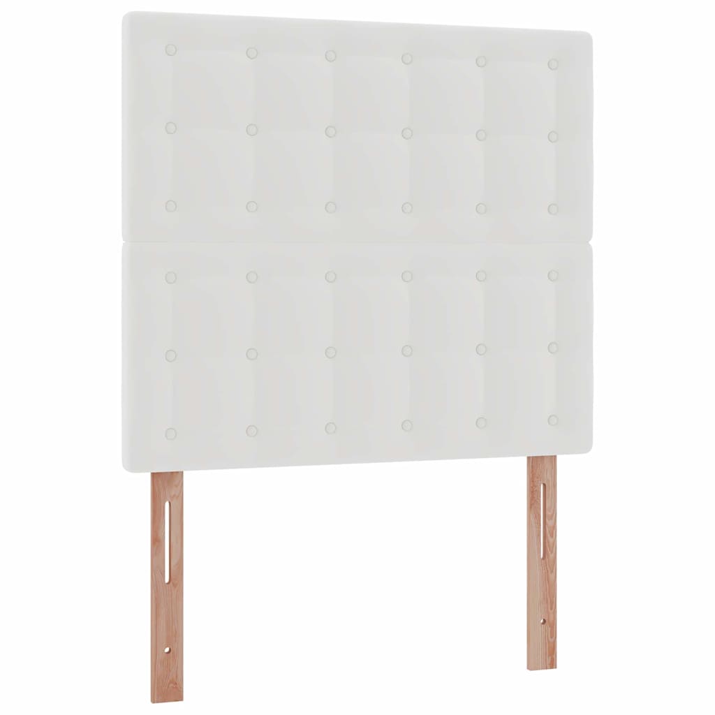 Struttura Letto Pouf con Materasso Bianco 100x200 cm Similpelle