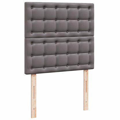 Struttura Letto Pouf con Materasso Grigio 100x200 cm Similpelle