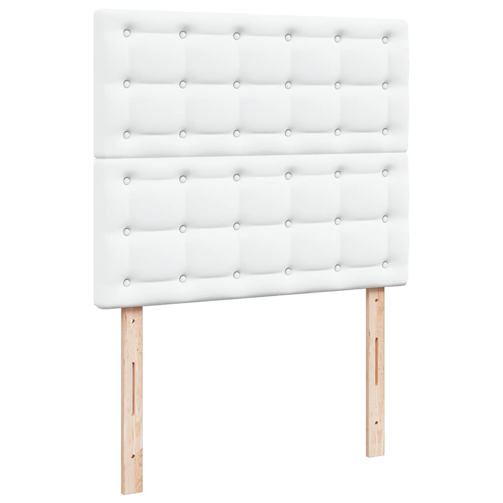 Struttura Letto Pouf con Materasso Bianco 120x200 cm Similpelle