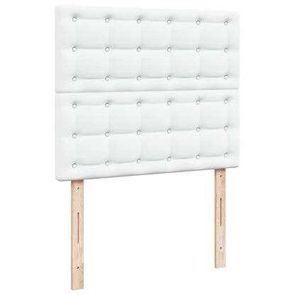Struttura Letto Pouf con Materasso Bianco 120x200 cm Similpelle