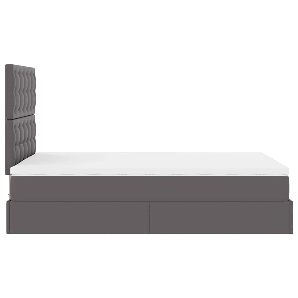 Struttura Letto Pouf con Materasso Grigio 120x200 cm Similpelle | homemem39