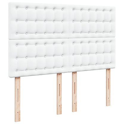 Struttura Letto Pouf con Materasso Bianco 140x190 cm Similpelle