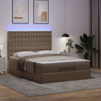 Struttura Letto Pouf con Materasso 140x190 cm Similpelle