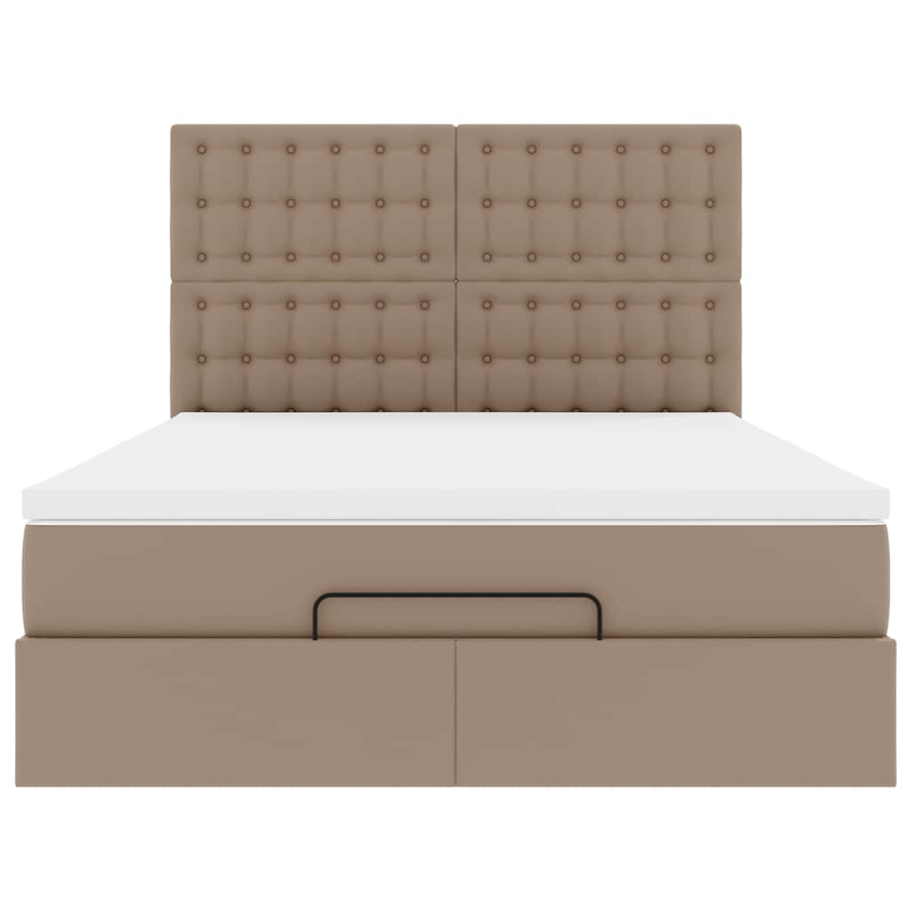 Struttura Letto Pouf con Materasso 140x190 cm Similpelle