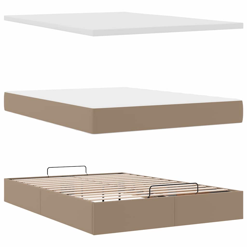 Struttura Letto Pouf con Materasso 140x190 cm Similpelle | homemem39