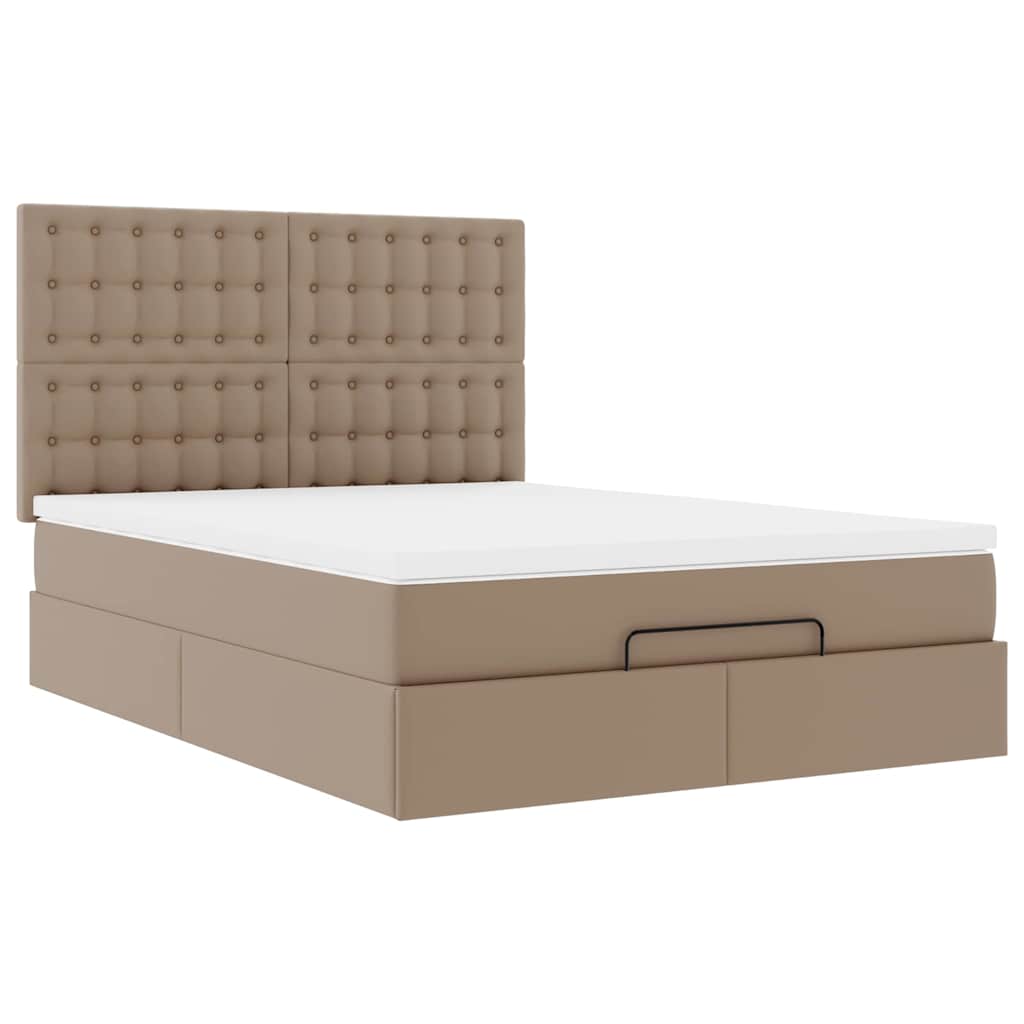 Struttura Letto Pouf con Materasso 140x200 cm Similpelle