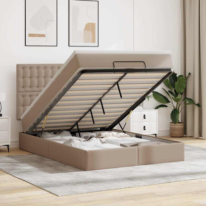 Struttura Letto Pouf con Materasso 140x200 cm Similpelle