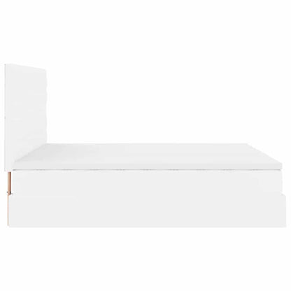 Struttura Letto Pouf con Materasso Bianco 180x200 cm Similpelle | homemem39