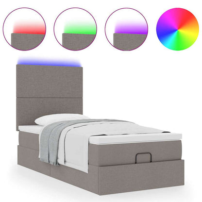 Struttura Letto Pouf con Materasso Tortora 80x200 cm in Tessuto | homemem39