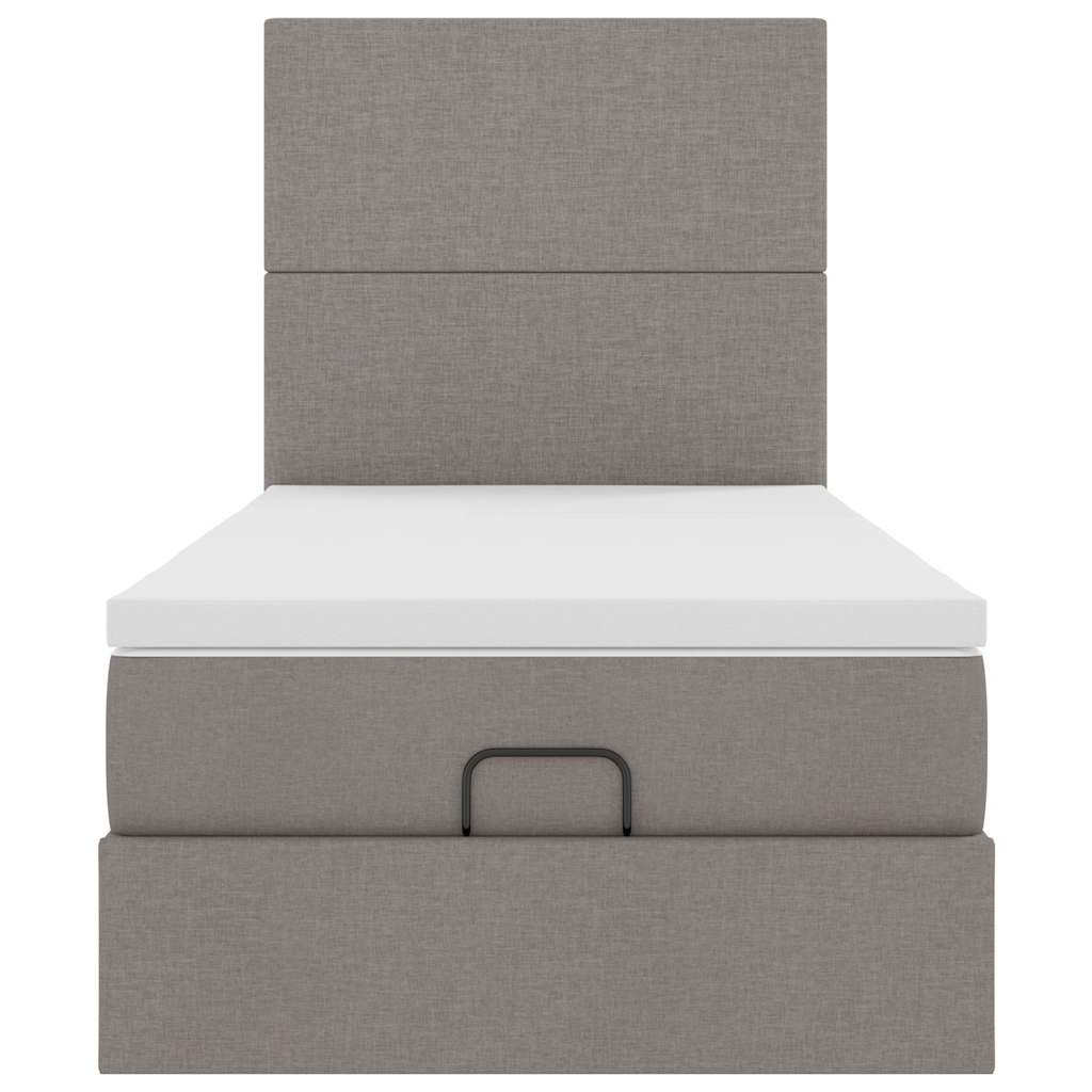 Struttura Letto Pouf con Materasso Tortora 80x200 cm in Tessuto | homemem39