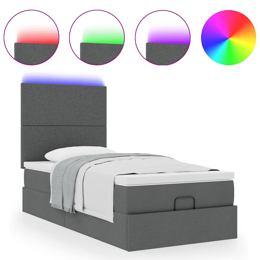 Struttura Letto Pouf con Materasso 90x190 cm in Tessuto | homemem39