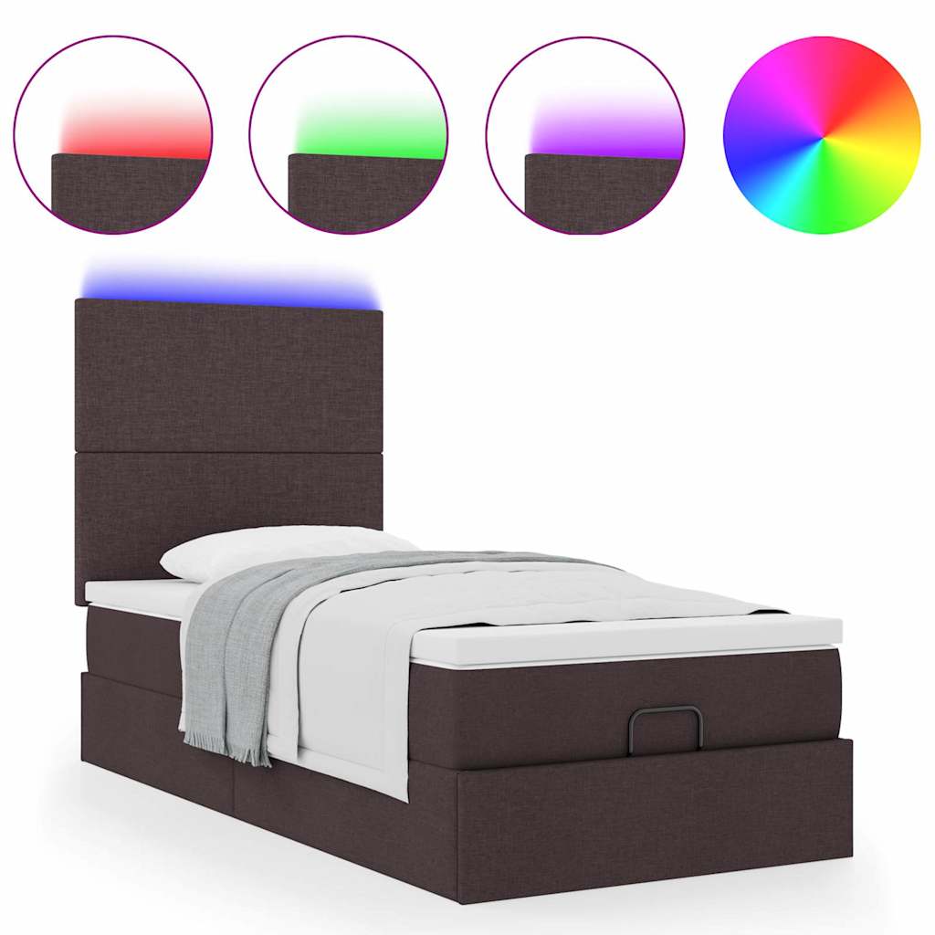Struttura Letto Pouf con Materasso 90x190 cm in Tessuto | homemem39