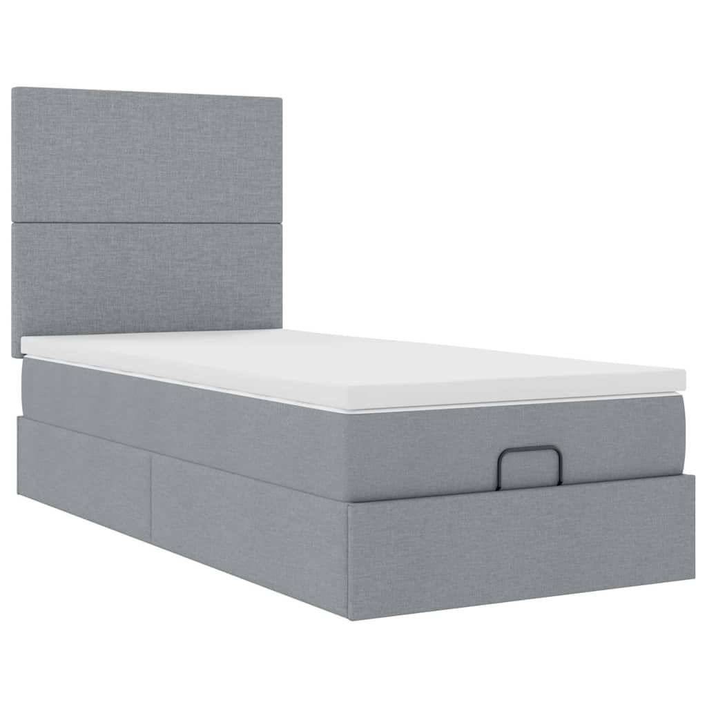 Struttura Letto Pouf con Materasso 100x200 cm in Tessuto