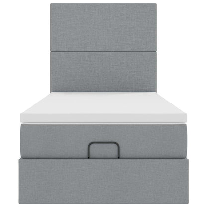 Struttura Letto Pouf con Materasso 100x200 cm in Tessuto - homemem39