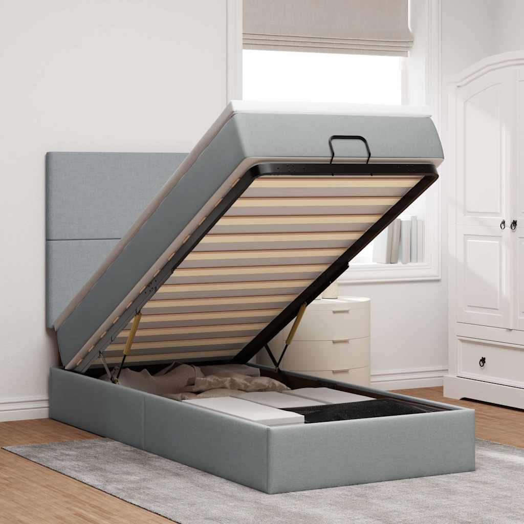 Struttura Letto Pouf con Materasso 100x200 cm in Tessuto