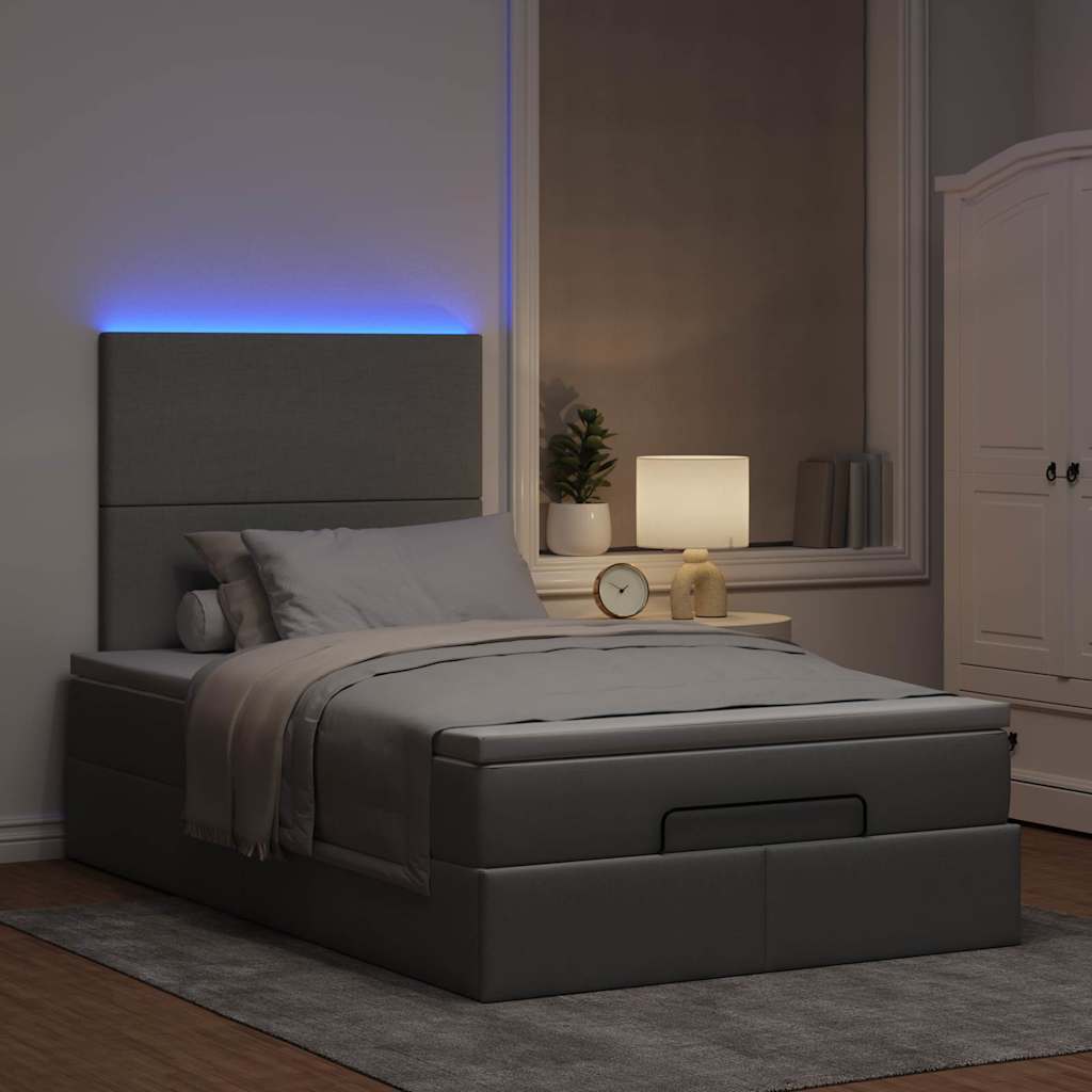 Struttura Letto Pouf con Materasso 120x190 cm in Tessuto