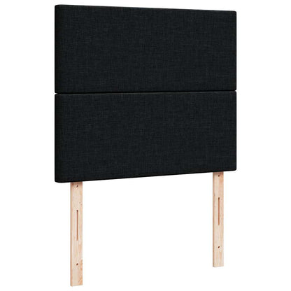 Struttura Letto Pouf con Materasso Nero 120x190 cm in Tessuto