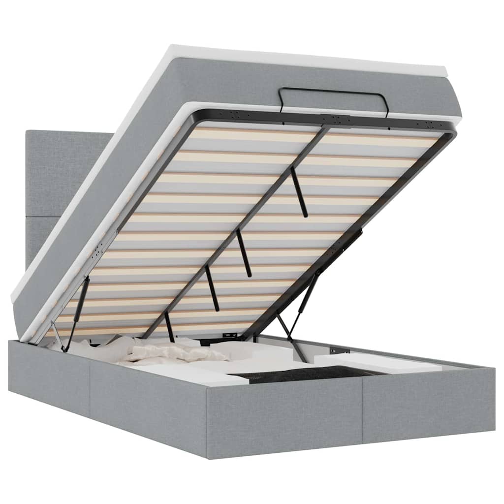 Struttura Letto Pouf con Materasso 120x200 cm in Tessuto - homemem39