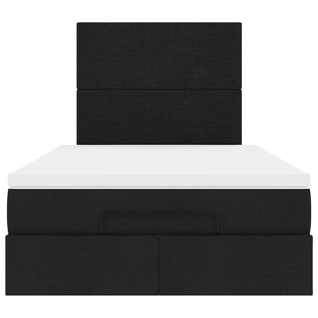 Struttura Letto Pouf con Materasso Nero 120x200 cm in Tessuto - homemem39