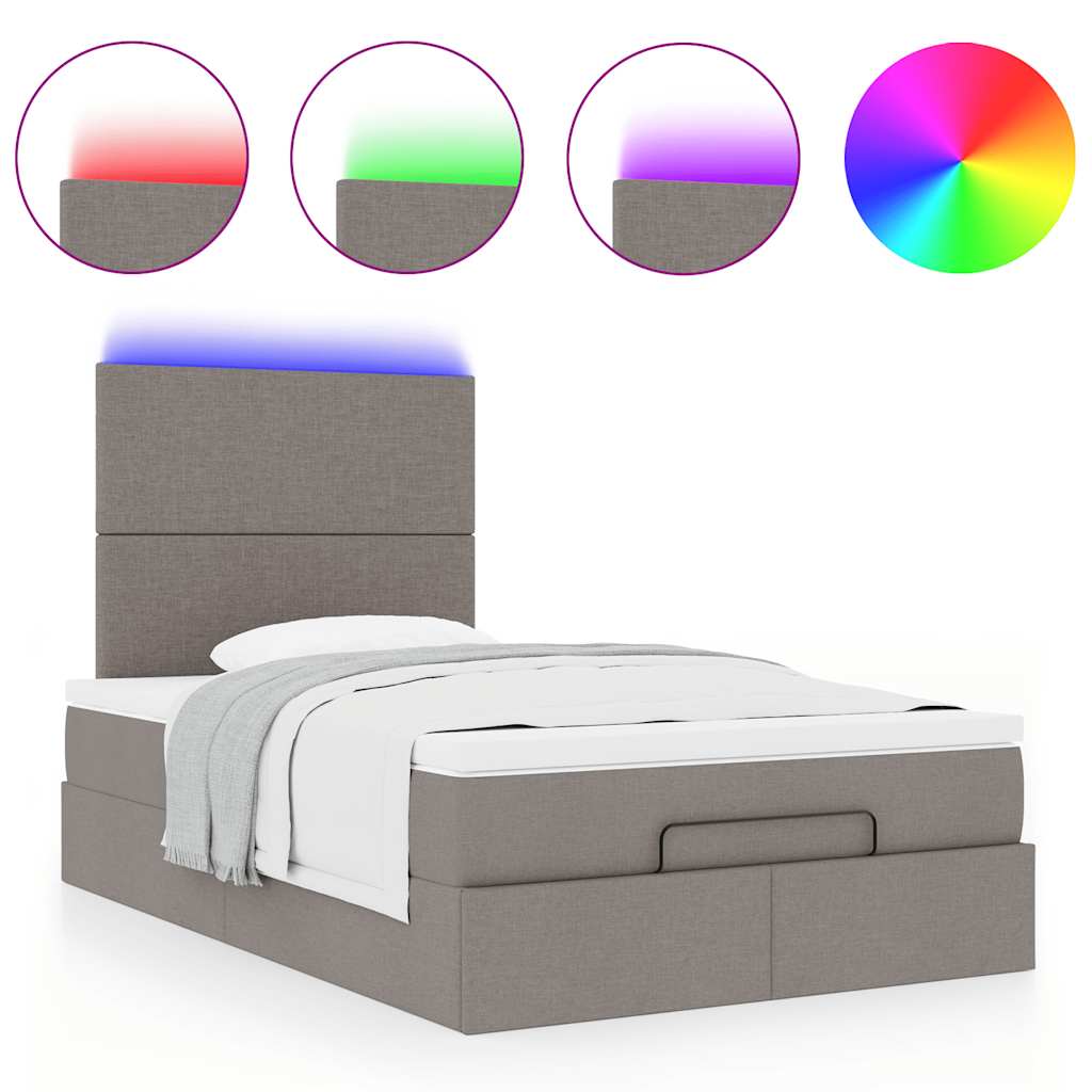 Struttura Letto Pouf con Materasso Tortora 120x200cm in Tessuto | homemem39