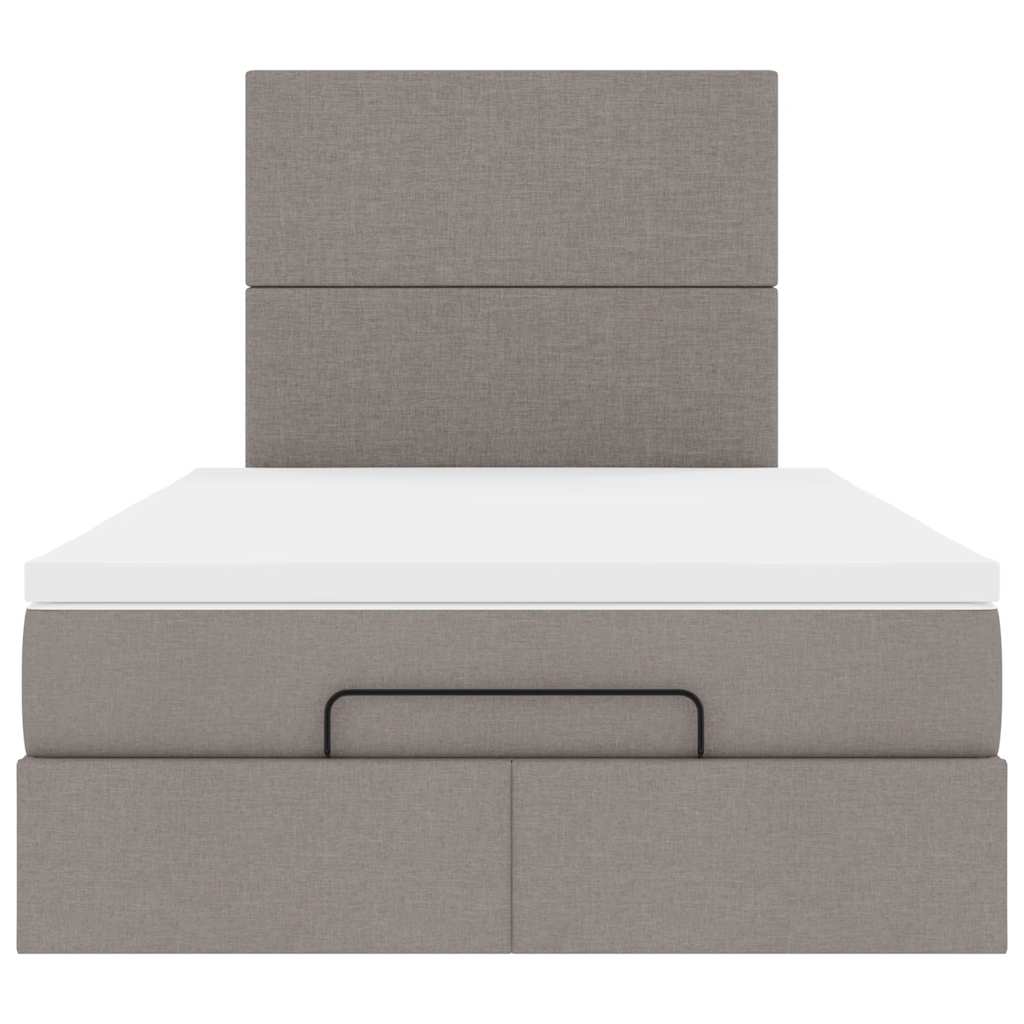 Struttura Letto Pouf con Materasso Tortora 120x200cm in Tessuto
