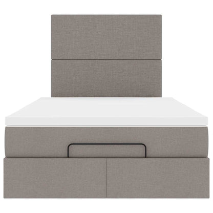 Struttura Letto Pouf con Materasso Tortora 120x200cm in Tessuto