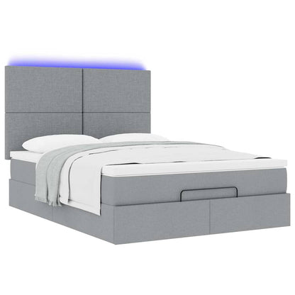 Struttura Letto Pouf con Materasso 140x190 cm in Tessuto | homemem39