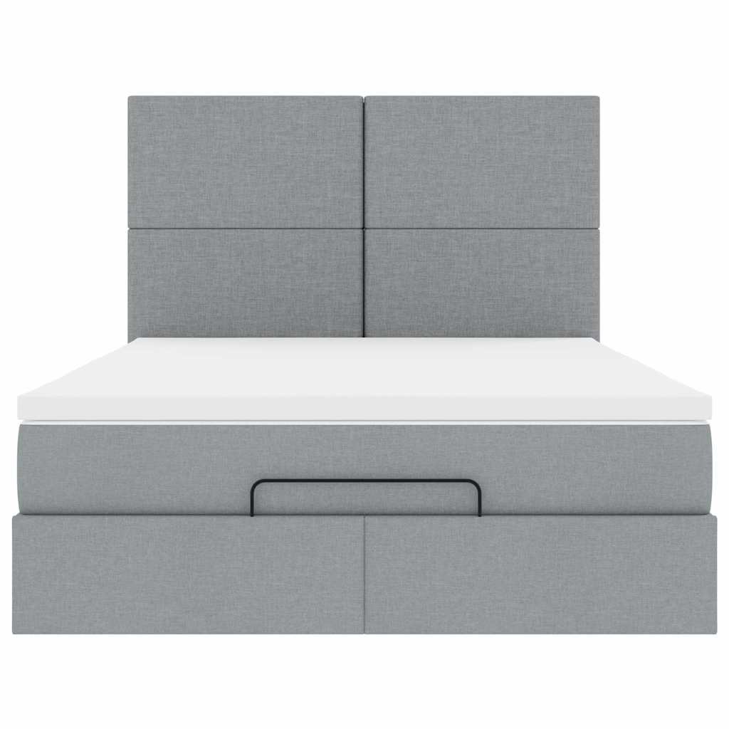Struttura Letto Pouf con Materasso 140x190 cm in Tessuto